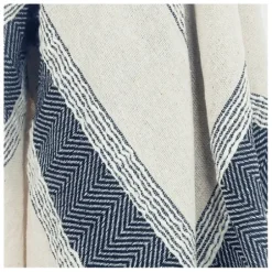 Blankets & Throws-Kirkland's Home Blue And Natural Colorblock Chevron Throw Blue/Tan