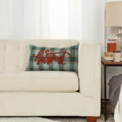 Pillows-Kirkland's Home Blue And Orange Plaid Harvest Lumbar Pillow Blue/Orange