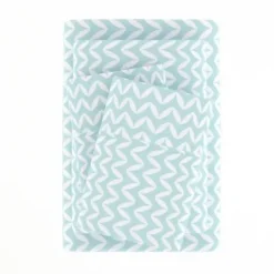 Bed Sheets-Kirkland's Home Blue And White Chevron 3-Pc. Twin Sheet Set Blue/White