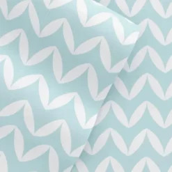 Bed Sheets-Kirkland's Home Blue And White Chevron 3-Pc. Twin Sheet Set Blue/White