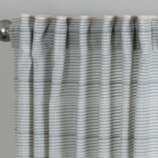 Curtains & Drapes-Kirkland's Home Blue And White Farmhouse Stripe Valance White/Blue