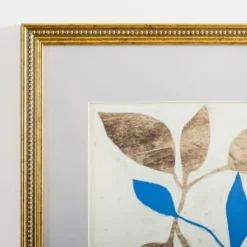 Framed Art-Kirkland's Home Blue Baroque Botanicals Framed Art Print Ivory/Gold/Blue