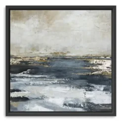 Canvas Art-Kirkland's Home Blue Bay Framed Canvas Art Print, 42X42 In. Blue/Gray