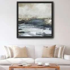 Canvas Art-Kirkland's Home Blue Bay Framed Canvas Art Print, 42X42 In. Blue/Gray