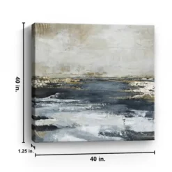 Canvas Art-Kirkland's Home Blue Bay Giclee Canvas Art Print, 40X40 In. Blue/Gray/Gold