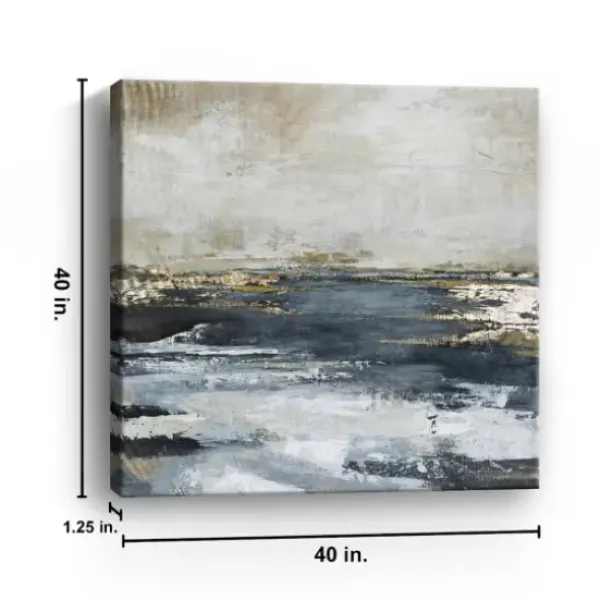 Canvas Art-Kirkland's Home Blue Bay Giclee Canvas Art Print, 40X40 In. Blue/Gray/Gold