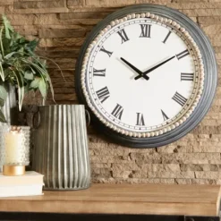 Clocks-Kirkland's Home Blue Beaded Roman Numeral Clock