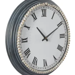 Clocks-Kirkland's Home Blue Beaded Roman Numeral Clock