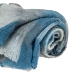 Blankets & Throws-Kirkland's Home Blue Buffalo Check Wool Handloomed Throw Blue/Gray/Black/White