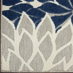 Outdoor Rugs-Kirkland's Home Blue Cassie Global Outdoor Area Rug, 5X8 Blue/White
