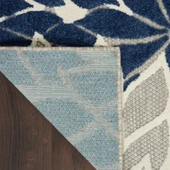 Outdoor Rugs-Kirkland's Home Blue Cassie Global Outdoor Area Rug, 5X8 Blue/White