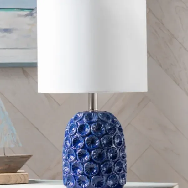 Table Lamps-Kirkland's Home Blue Ceramic Coastal Table Lamp White