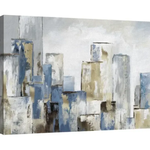 Canvas Art-Kirkland's Home Blue City Canvas Art Prints, Set Of 2 Blue/White/Black/Gray