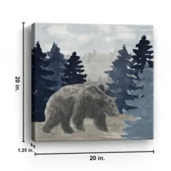 Canvas Art-Kirkland's Home Blue Cliff Mountains Bear I Canvas Art Print Blue/Gray/White