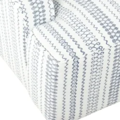 Accent Chairs-Kirkland's Home Blue Farmhouse Stripe Swoop Accent Chair White/Blue