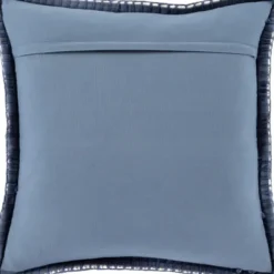 Pillows-Kirkland's Home Blue Feather Fill Pillow Blue/Ivory