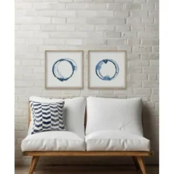 Framed Art-Kirkland's Home Blue Flash Framed Art Prints, Set Of 2 Blue/White