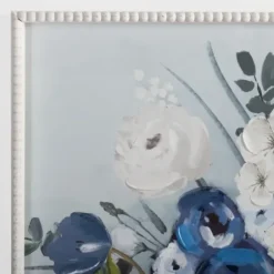 Framed Art-Kirkland's Home Blue Floral Beaded Framed Art Print Blue/White