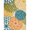 Outdoor Rugs-Kirkland's Home Blue Floral Burst Outdoor Area Rug, 5X7 Blue/White
