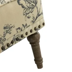 Accent Chairs-Kirkland's Home Blue Floral Nailhead Trim Upholstered Accent Chair Blue/Ivory