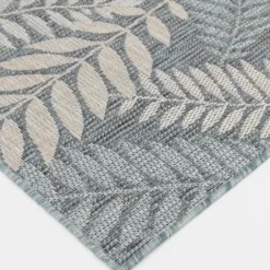 Outdoor Rugs-Kirkland's Home Blue Geometric Floral Outdoor Area Rug, 4X6 Blue/White