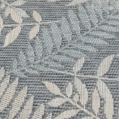 Outdoor Rugs-Kirkland's Home Blue Geometric Floral Outdoor Area Rug, 4X6 Blue/White