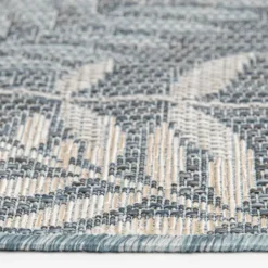 Outdoor Rugs-Kirkland's Home Blue Geometric Floral Outdoor Area Rug, 4X6 Blue/White