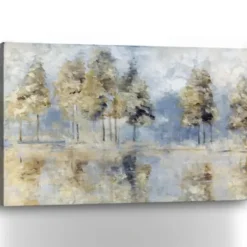 Canvas Art-Kirkland's Home Blue Golden Forest Giclee Canvas Art Print Blue/Gold