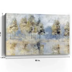 Canvas Art-Kirkland's Home Blue Golden Forest Giclee Canvas Art Print Blue/Gold