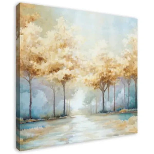 Canvas Art-Kirkland's Home Blue Golden Landscape Canvas Art Print, 40X40 In. Blue/Gold