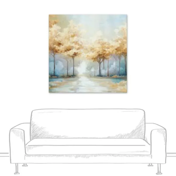 Canvas Art-Kirkland's Home Blue Golden Landscape Canvas Art Print, 40X40 In. Blue/Gold