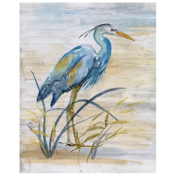 Canvas Art-Kirkland's Home Blue Heron Giclee Canvas Art Print Blue/Tan