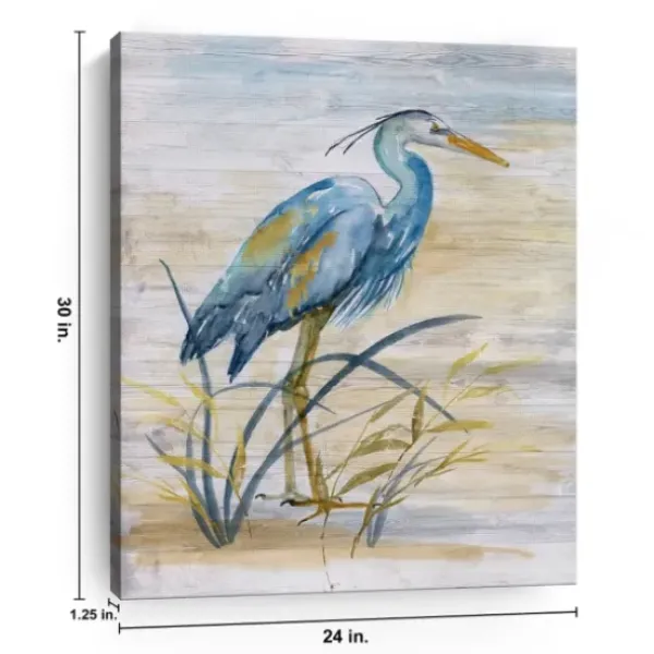 Canvas Art-Kirkland's Home Blue Heron Giclee Canvas Art Print Blue/Tan
