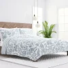 Quilts-Kirkland's Home Blue Jacobean Reversible 3-Pc. King Quilt Set Blue/White