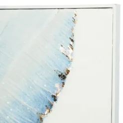 Framed Art-Kirkland's Home Blue Leaves Coastal Metal Art Print Blue/White