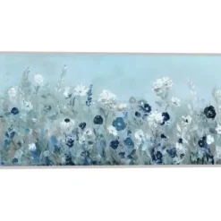 Framed Art-Kirkland's Home Blue Light Garden Framed Canvas Art Print Blue/White