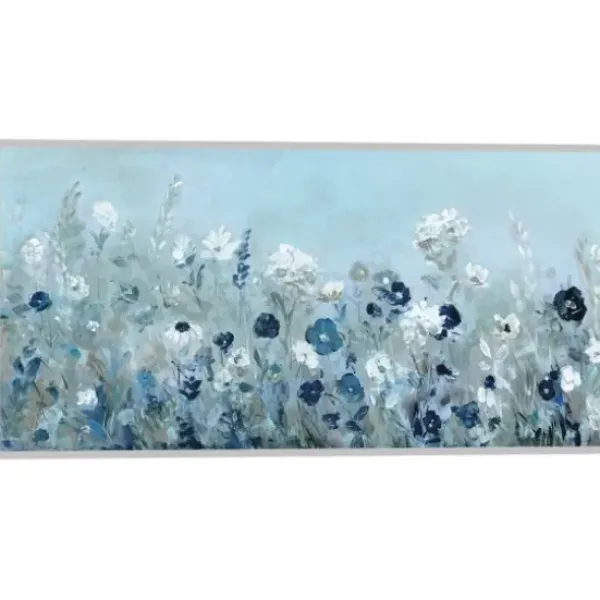 Framed Art-Kirkland's Home Blue Light Garden Framed Canvas Art Print Blue/White