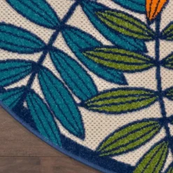 Outdoor Rugs-Kirkland's Home Blue Malibu Tribal Outdoor Area Rug, 7X9 Blue/Gray