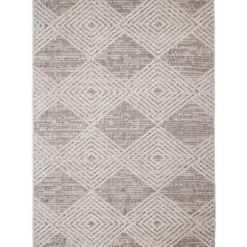 Outdoor Rugs-Kirkland's Home Blue Malibu Woven Diamond Outdoor Area Rug, 7X9 Blue/Ivory