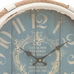 Clocks-Kirkland's Home Blue Metal And Rope Wall Clock, 17 In.