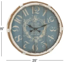 Clocks-Kirkland's Home Blue Metal And Rope Wall Clock