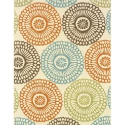 Outdoor Rugs-Kirkland's Home Blue Moroccan Trellis Outdoor Area Rug, 4X6 Blue/White