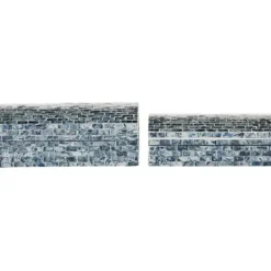 Baskets & Boxes-Kirkland's Home Blue Mother Of Pearl Coastal Boxes, Set Of 2 Blue/White