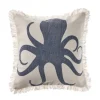 Pillows-Kirkland's Home Blue Octopus Accent Pillow With Fringe Blue/Tan