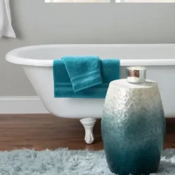 Accent & End Tables-Kirkland's Home Blue Ombre Mosaic Capiz Shell Drum End Table