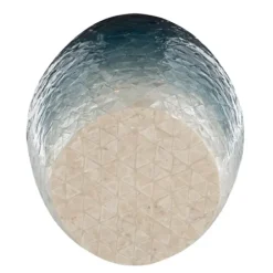 Accent & End Tables-Kirkland's Home Blue Ombre Mosaic Capiz Shell Drum End Table