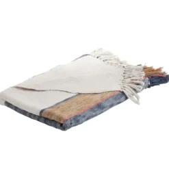 Blankets & Throws-Kirkland's Home Blue Orange White Stripe Throw Blanket Blue/White/Orange