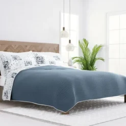 Quilts-Kirkland's Home Blue Patchwork Reversible 2-Pc. Twin Quilt Set Blue/White/Gray