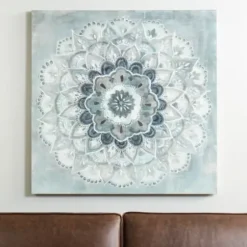 Canvas Art-Kirkland's Home Blue Paulo Sunburst Canvas Art Print Gray
