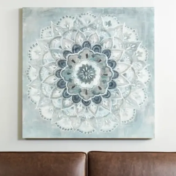 Canvas Art-Kirkland's Home Blue Paulo Sunburst Canvas Art Print Gray